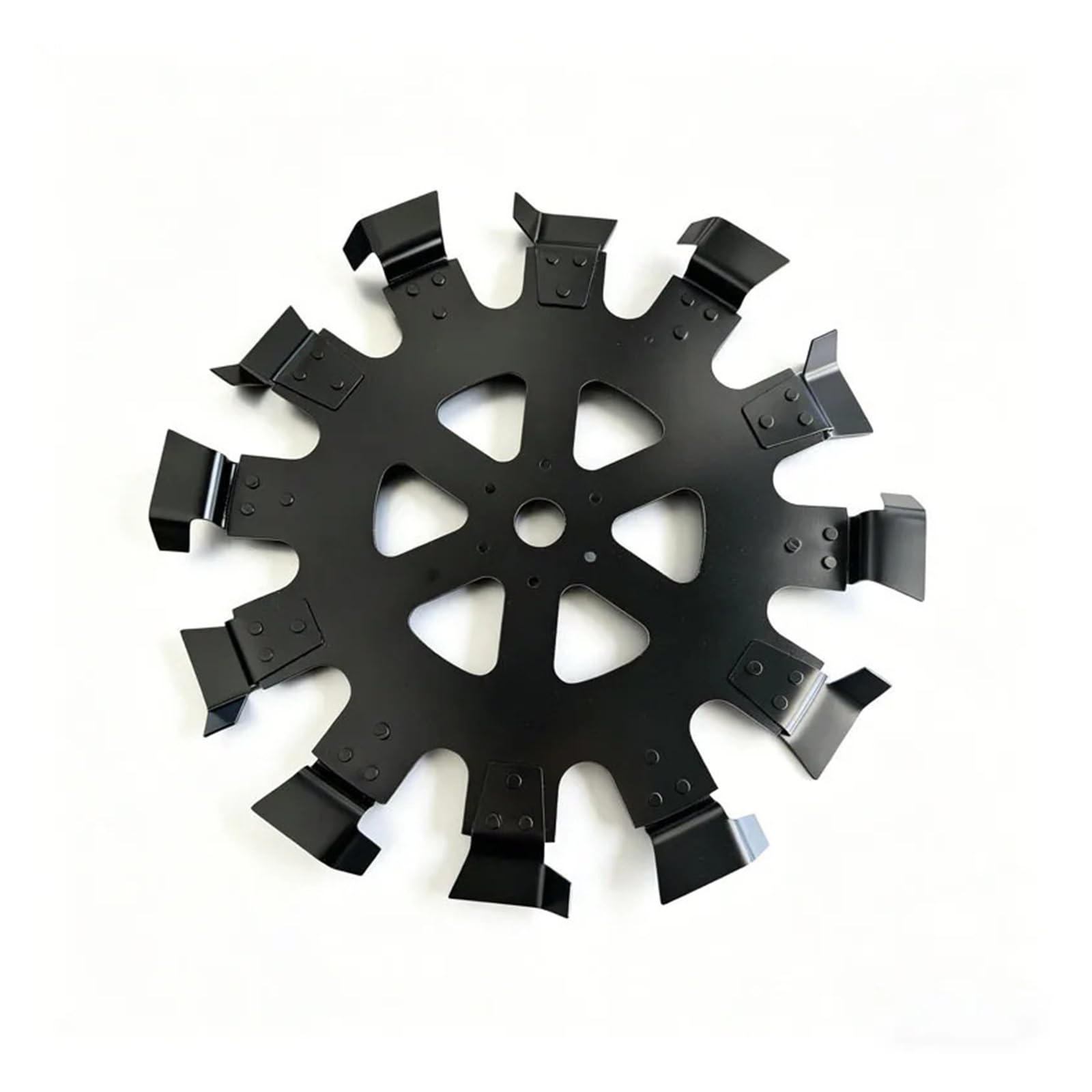 Mn-Stahl-Anti-Tangle-Ditching-Rad for Mini-Gas-Freischneider – ideal for Landwirtschaft und Gartenarbeit(Black.,Small(24cmX24cm))