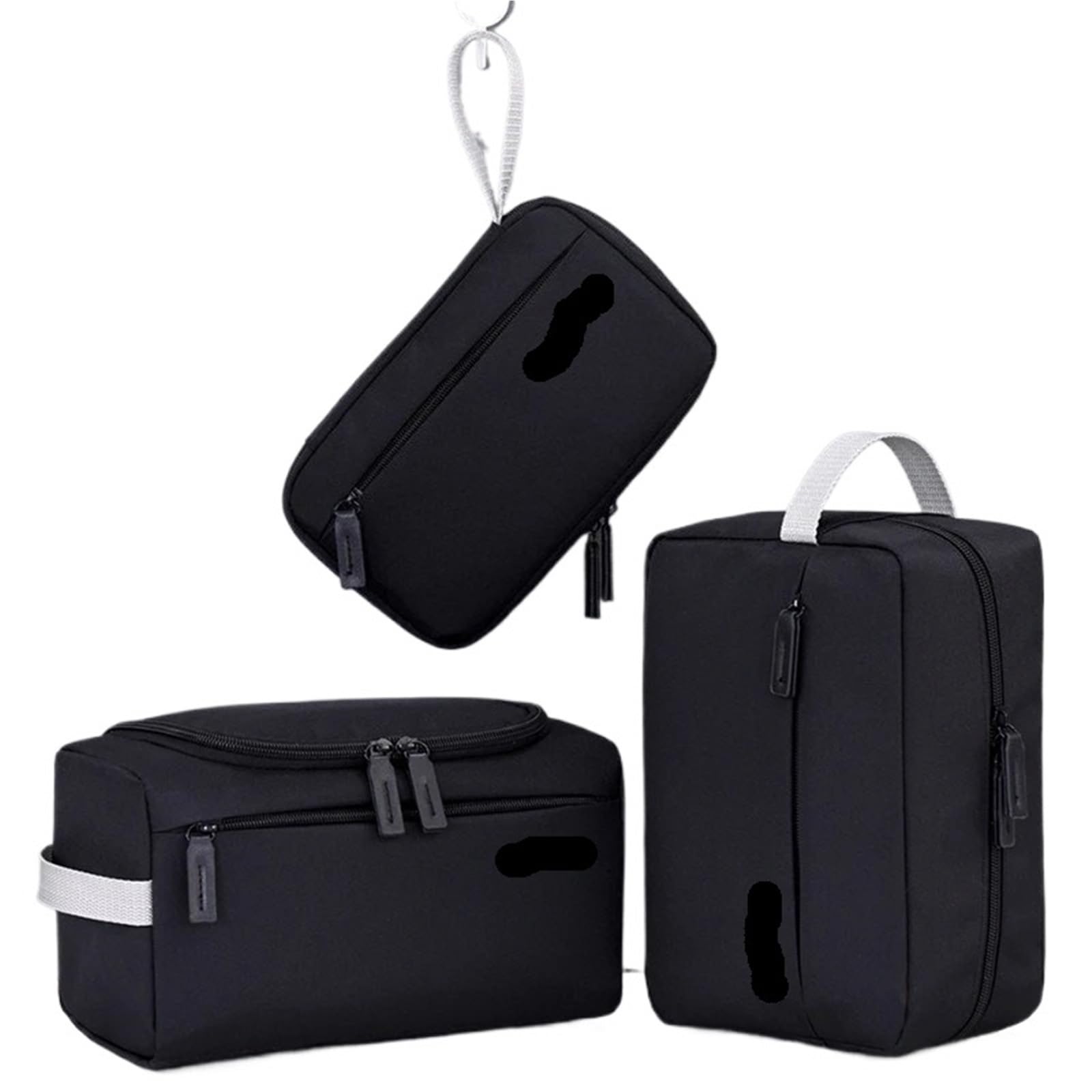 Trousse Uomo Borsa da toilette portatile, organizer for cosmetici for trucco uomo di grande capacità, essenziale for i viaggi(Blue 3pcs set)