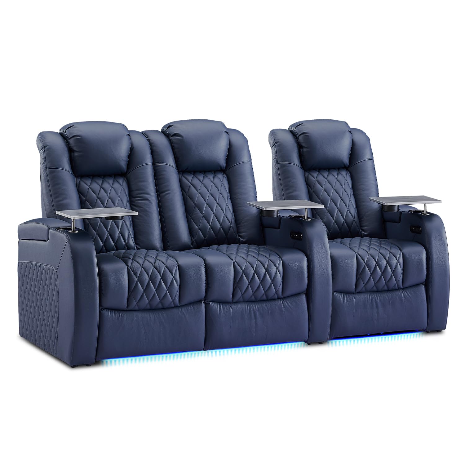 Weilianda Home Theater Seating, Top Grain Leather Movie Theater Chair