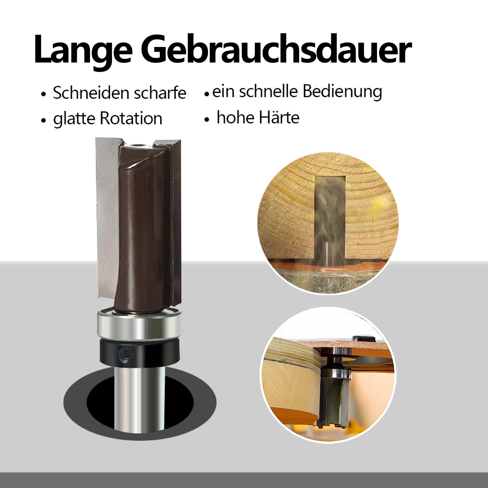 5 Stück Bündigfräser 8mm, mit Oben Anlaufring Kugellager, Kanten Kopierfräser Router Bit Set, Nutfräser/Holzbearbeitungs Schneidwerkzeug, für Holz Trimming