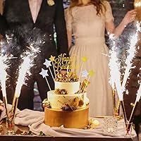 Vista 7 de Vela alternativa para tartas de cumpleaños con purpurina dorada, hecha a mano (paquete de 7)