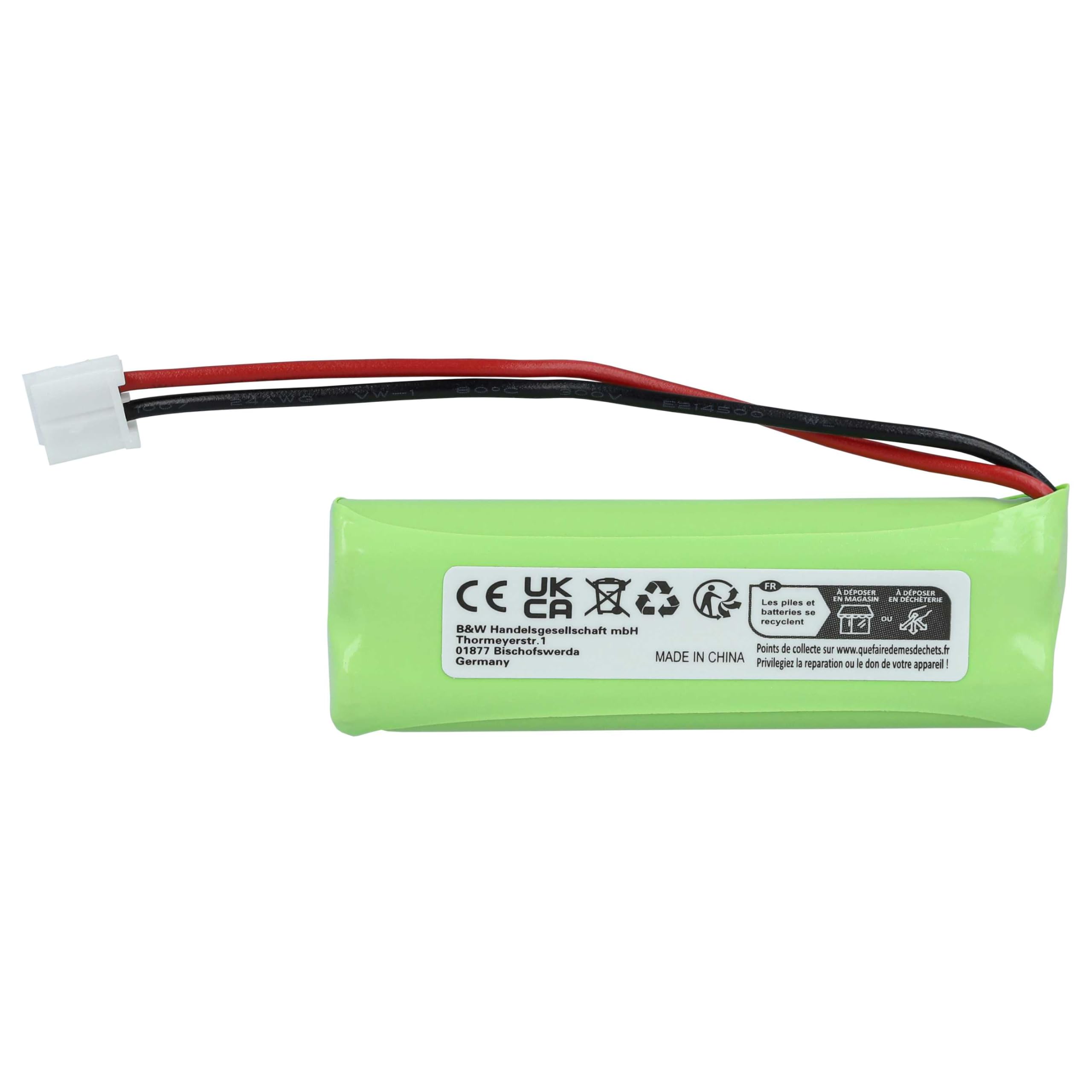 Vhbw 2 Batterie Ni-MH 500mAh (2.4V) Per Telefoni Fissi Medion Life X63016, MD83430, TalkTalk 3020, Ecc. – Sostituisce VTHC04RN00