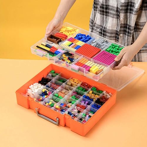 Miniatura 5 de Bandeja organizadora portátil con tapa de plástico con separadores, 41 compartimentos ajustables, contenedores, clasificadores y organizadores para