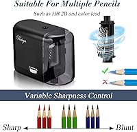 Vista 4 de Pencil Sharpener, Electric Pencil Sharpener, Auto-Stop Feature and Heavy Duty Helical Blade Pencil Sharpener for No.2/Colored Pencils, Battery