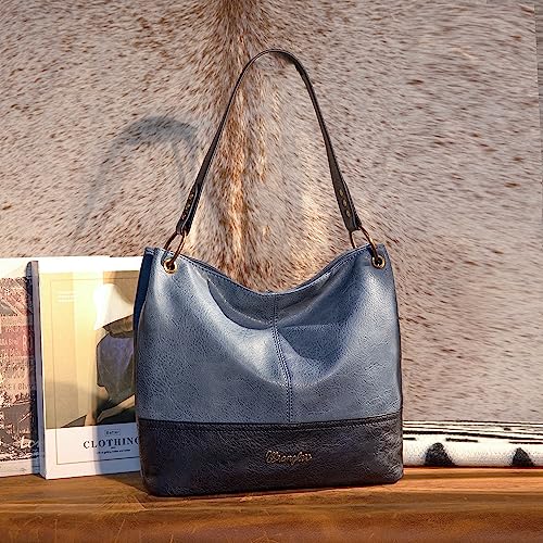 Wrangler torebki hobo dla kobiet wegańska skóra górny uchwyt torebki na ramię i torebki, Dżinsy dwukolorowe, M