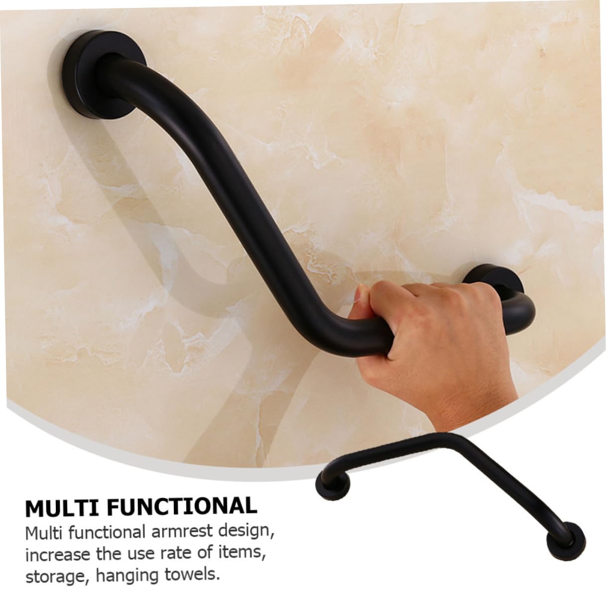 TOPPERFUN Barra de Seguridad Antideslizante Inoxidable para Baño y Ducha Agarradera para Ancianos y Diseño para Prevención de Caídas y Soporte Reducidos