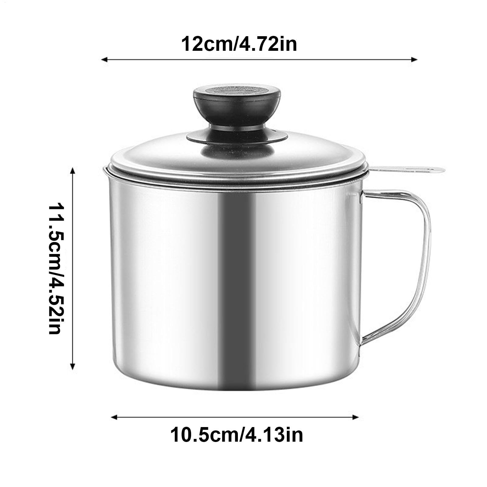 Pot à graisse - Filtre à graisse avec pot | Stockage d'huile de cuisson avec grande capacité | Récipient de graisse de café | Boîte de rangement de graisse de cuisine pour camping, pique-nique et