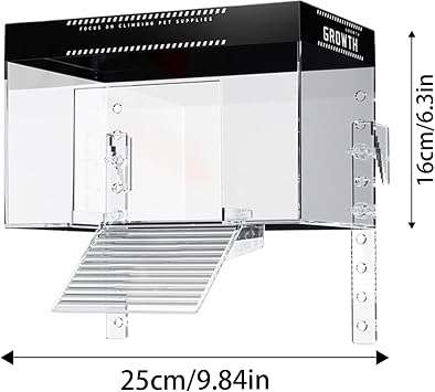Turtle Basking Dock - Lidded Dock Pet Turtle Basking Area Over Tank - Reptile Resting Land Aquatic Terrapin Enclosure Cage for Observation for Restaurant, Balcony
