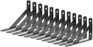 Heavy Duty Shelf Brackets 12 Packs Eau L Corner Brace Black 4 X 6 Inch 90 Degree - Compare price