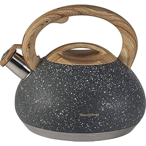 Top Quality Kettle with A Whistle of 2.7 L Made of High Quality Stainless Steel Capable and Practical (Gray Marble) Cover