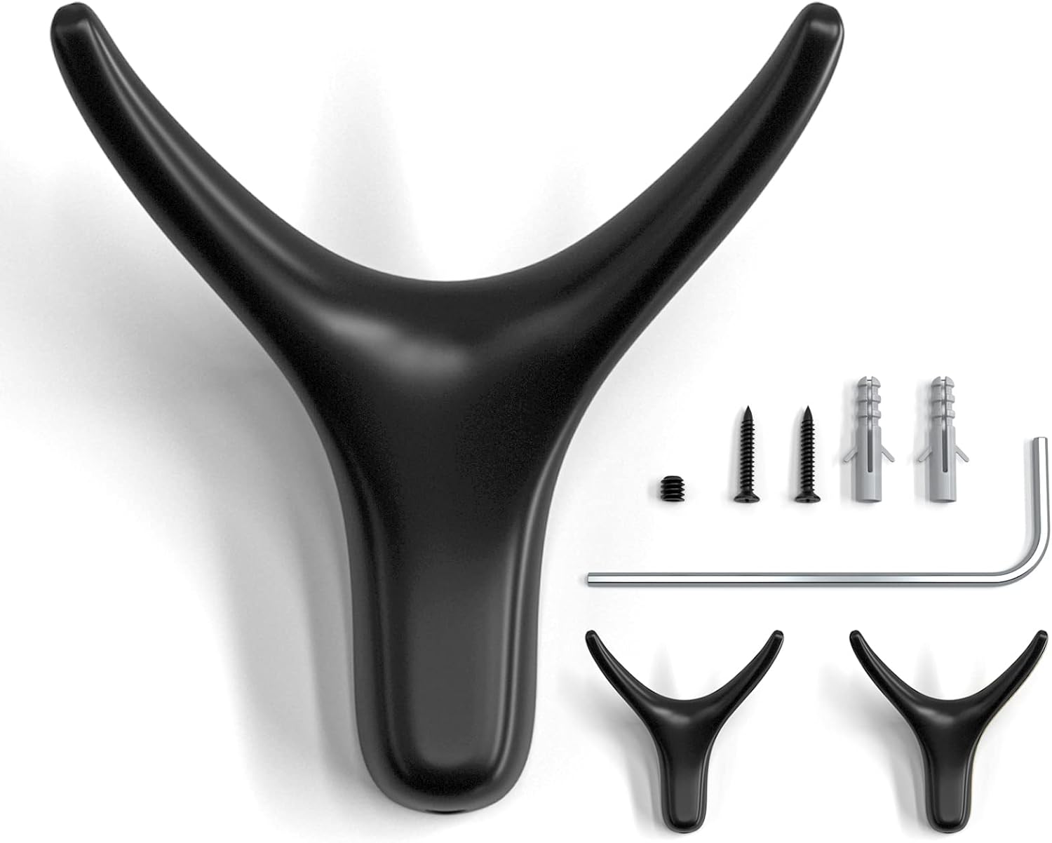 CARAGO Coat Hooks, Towel Hooks for Bathroom,3 Packs Metal Heavy Duty Wall Hooks, Suitable for Cloakroom, Living Room, Kitchen, Bathroom, for Hanging Clothes, Hats, Bags, Towels (Gray Brushed)