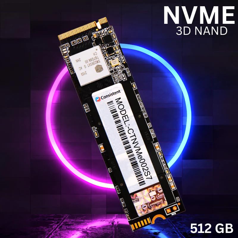Consistent 512 GB NVMe PCIe M.2 SSD 2280, 3D NAND with SLC Cache