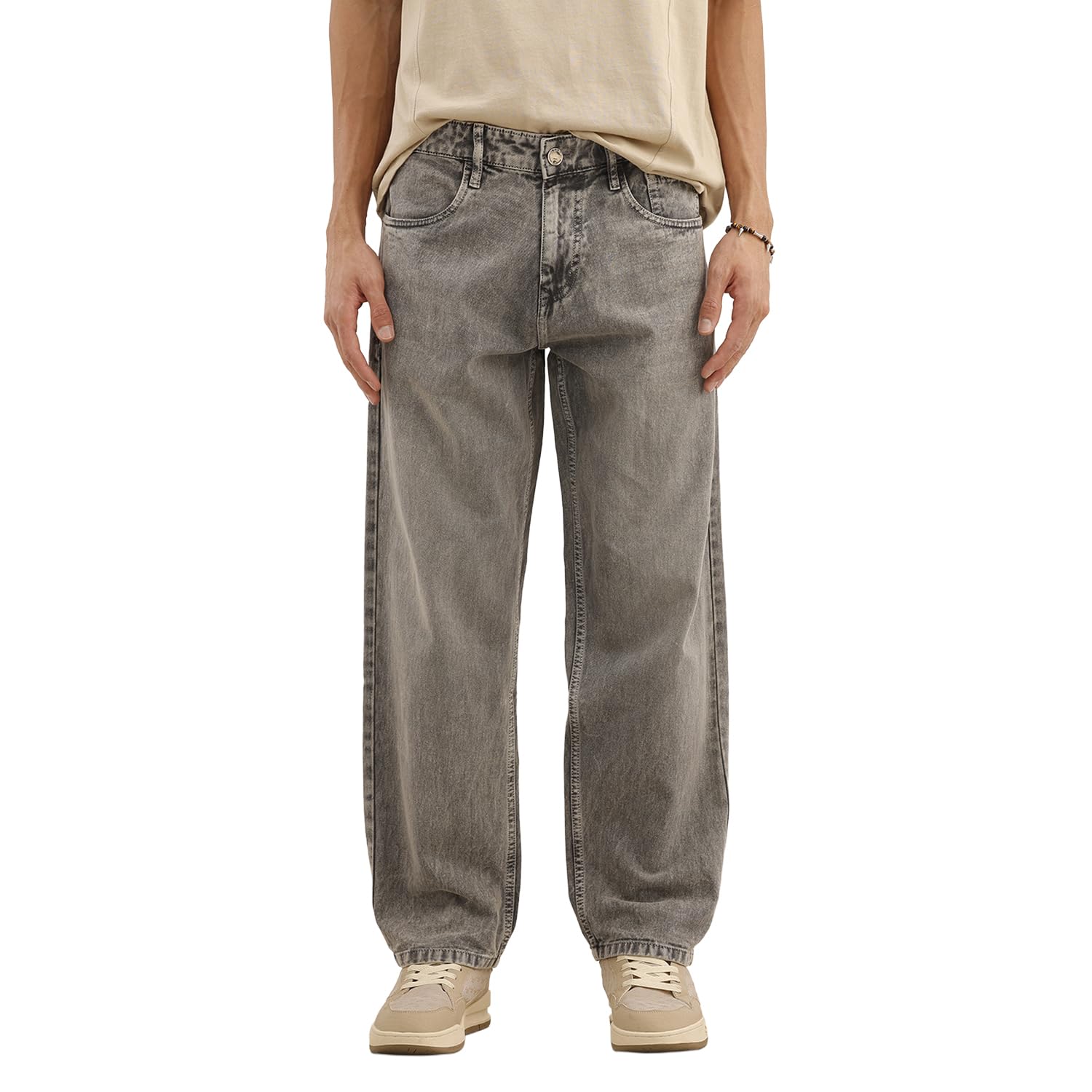 wrogn Men's Loose Fit Jeans | Mid Rise | Jeans for Man-picture-30