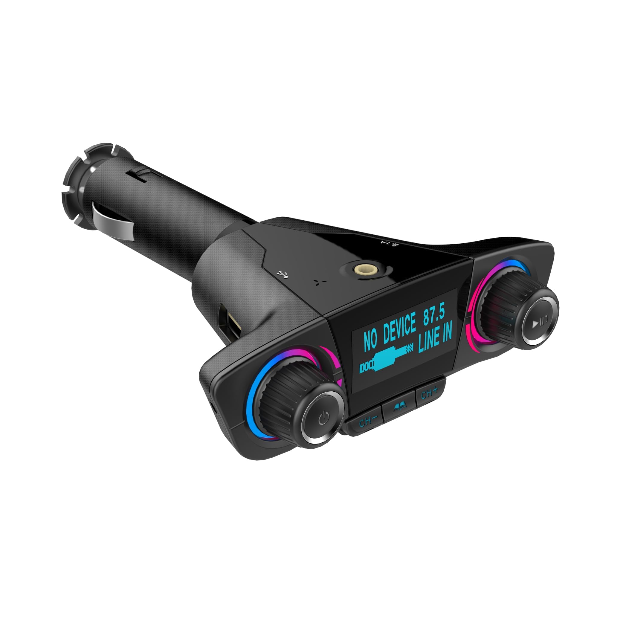 NALACAL Car MP3 Player Bluetooth Receiver, USB Flash Drive BT06 Car MP3 Cigarette Lighter Car Charger, Fuel Cell Phone Charger for Cars, 12V/24V Adapter with USB Charging Port and FM Transmitter