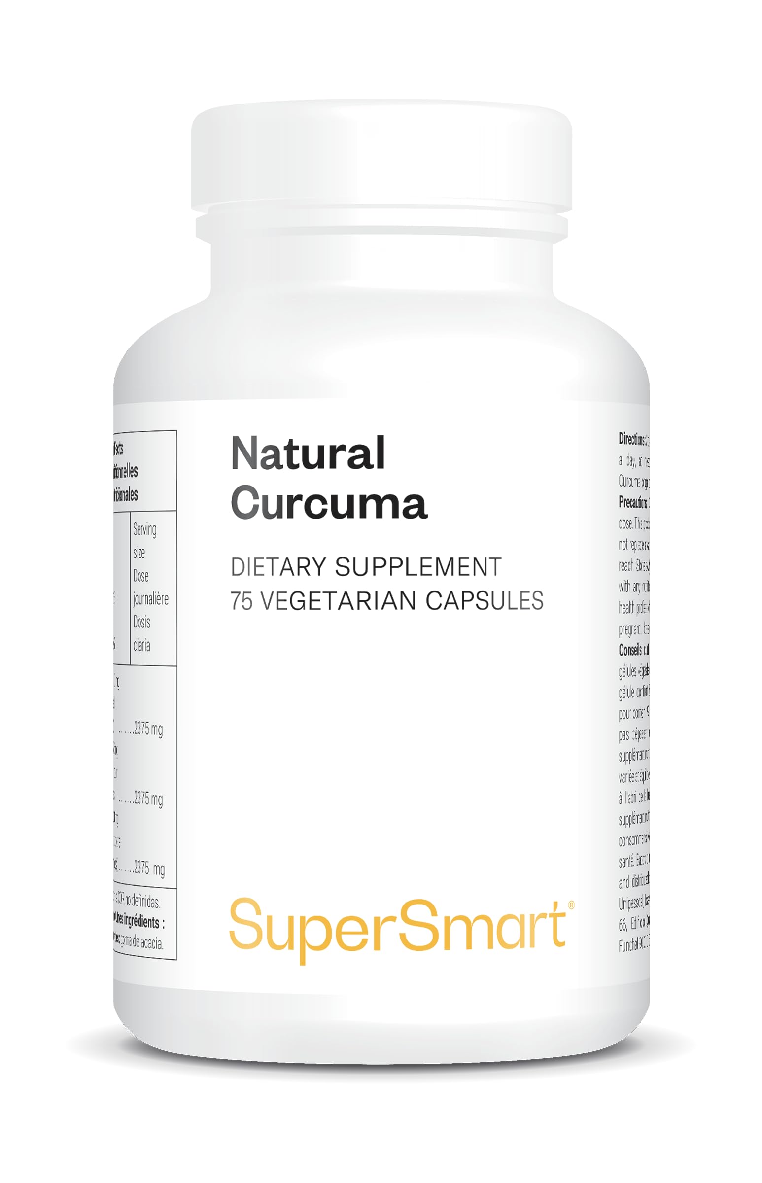 Curcuma Naturel - Puissant Antioxydant - Haute Absorption - SuperSmart | Propriétés Anti-Inflammatoire et Immunitaires - Normalisé à 95 % de curcuminoïdes - Vegan - Sans Gluten