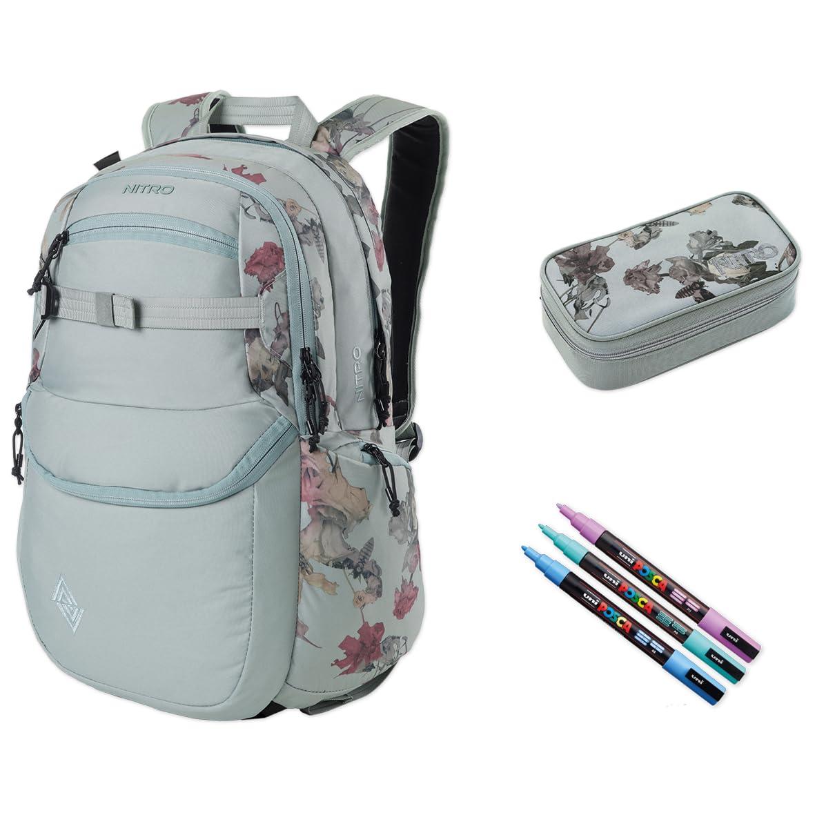 Nitro Future Hero zestaw wraz z rysikiem Case XL & POSCA Creative Marker, Martwy kwiat, 35 L, Casual