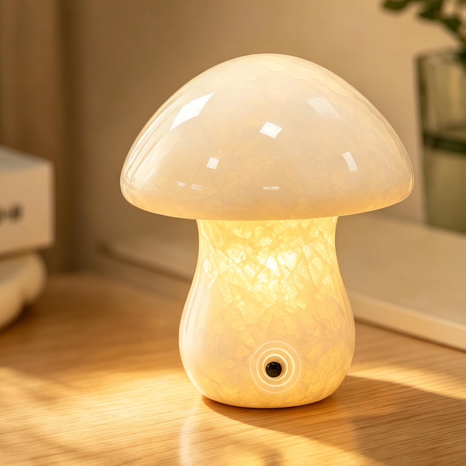 Lampada a fungo in marmo touch, luce notturna wireless ricaricabile USB