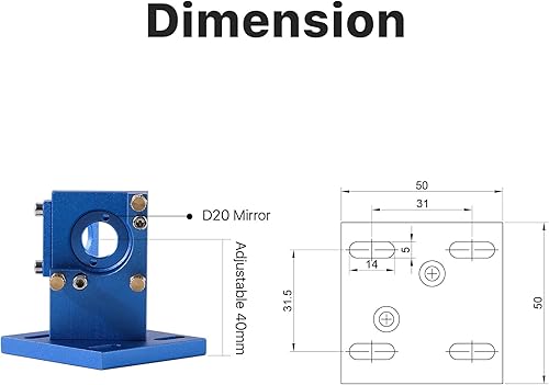 Miniatura 4 de Ultrarayc Serie K Juego de cabezales láser de CO2 con espejos de 0.787 in y lente D12 FL50.8 para K4060 40W 50W CO2 máquina cortadora láser grabador