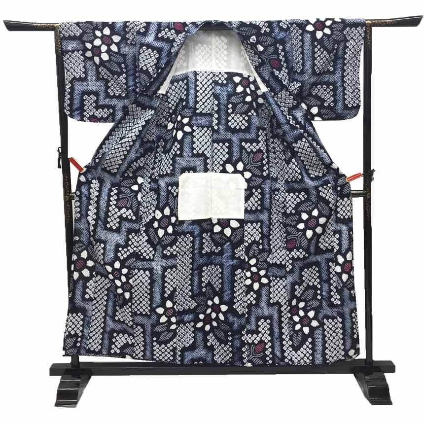 Amazon | 京やI522 ゆかた 本絞り染め 藍染 高級絞りの浴衣 有松絞り