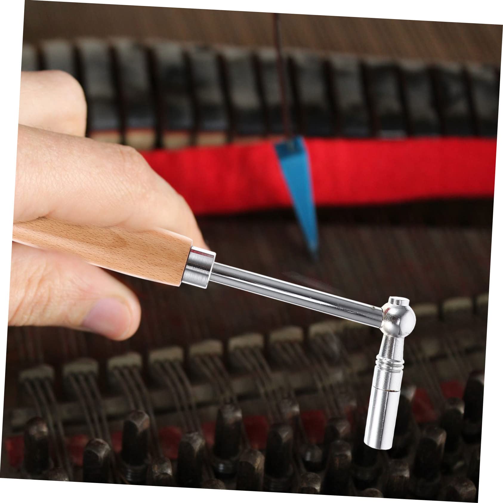 Herramientas de Afinación de Piano 1 Juego, Kit de Ajuste | Silenciadores de Varillas y Tira de Temperamento, Negro, Acero, Madera, Nylon, Goma