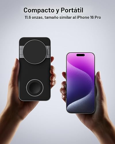 Miniatura 4 de Estación de carga inalámbrica plegable 3 en 1 para soporte de cargador Apple Magsafe, estación de carga inalámbrica magnética rápida para iPhone 17