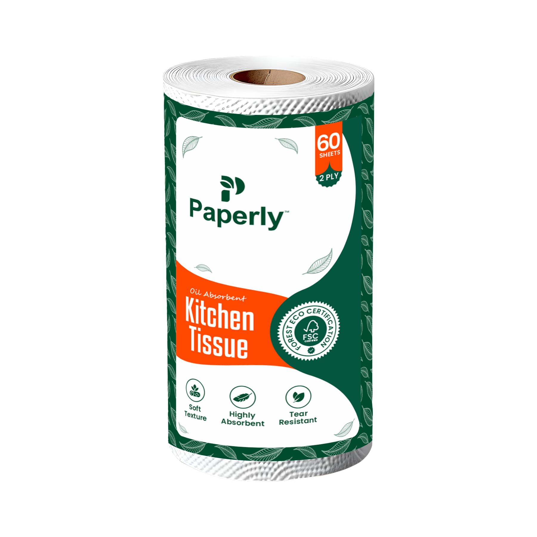 Kitchen Tissue Roll 2 Ply, 60 Sheets, Highly Absorbent Oil & Spill Cleaning Paper Towels, Soft Tear Resistant Disposable Kitchen Wipes (Pack 1)-picture-31