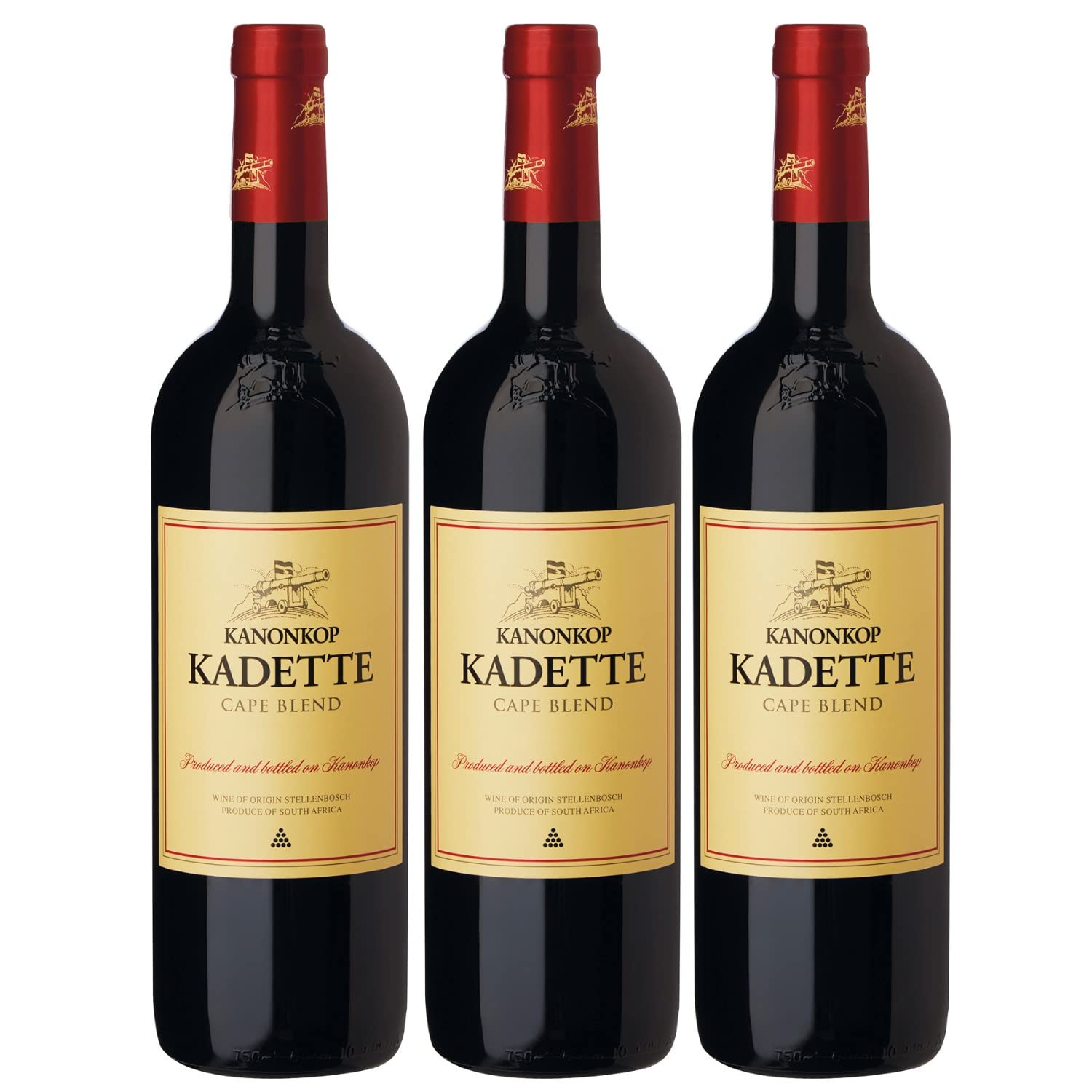 Kanonkop Kadette Cape Blend Stellenbosch trocken Südafrika I Visando Paket (3 x 0,75l)