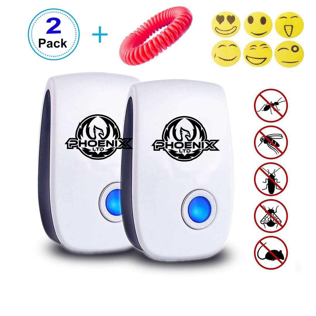 Ultrasonic Pest Repeller Plug In - Electronic Pest Control For Moths, Mice, Mosquito, Insects, Flies, Fleas, Spiders, Bed Bugs (2 Pack) FREE Mosquito Bracelet & FREE Mosquito Repellent Patches - Image 2