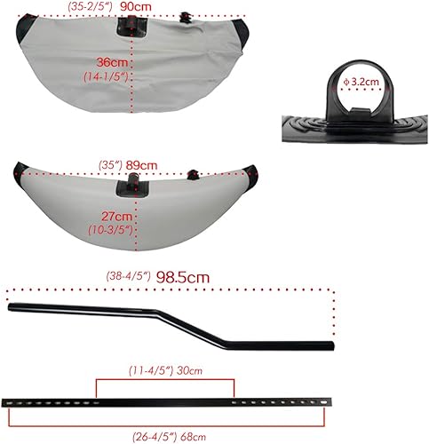 Miniatura 5 de Flotador inflable de PVC para kayak con brazos de compañera, caña de kayak, barco, pesca, flotador, estabilizador, kit de sistema de flotación de