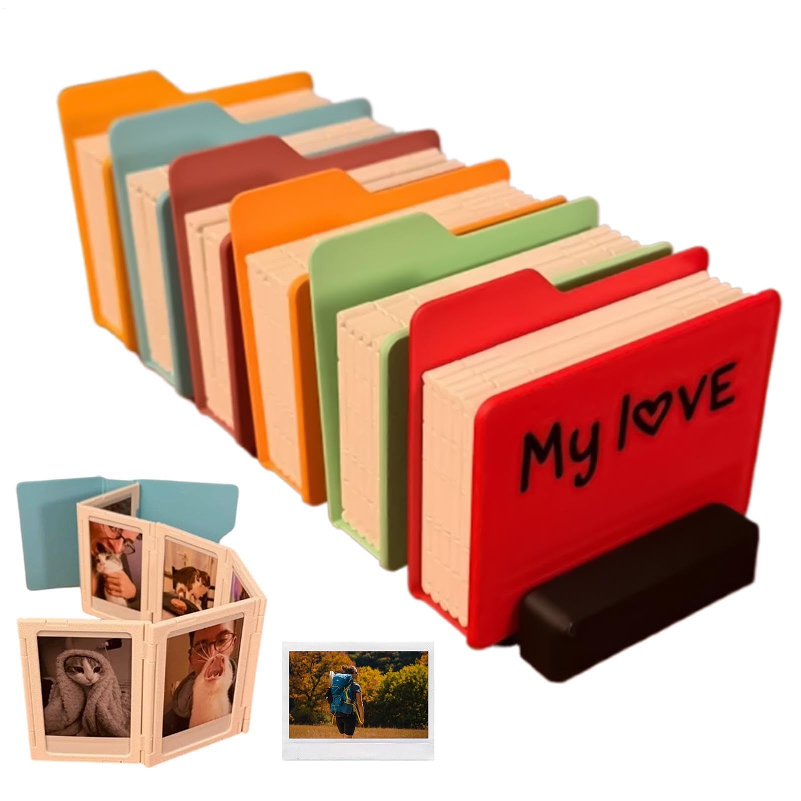 Álbum miniatura para fotos tarjetas fotográficas y recuerdos de boda con soporte de mesa