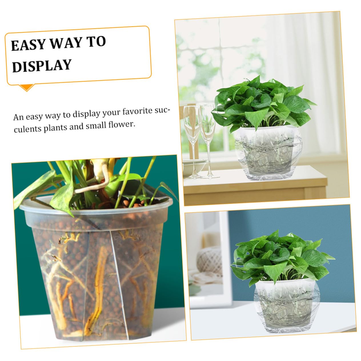 TOYANDONA Pots de Rempotage Transparents pour Orchidées Lot de 2 Plastique Robuste Diamètre 27 Cm