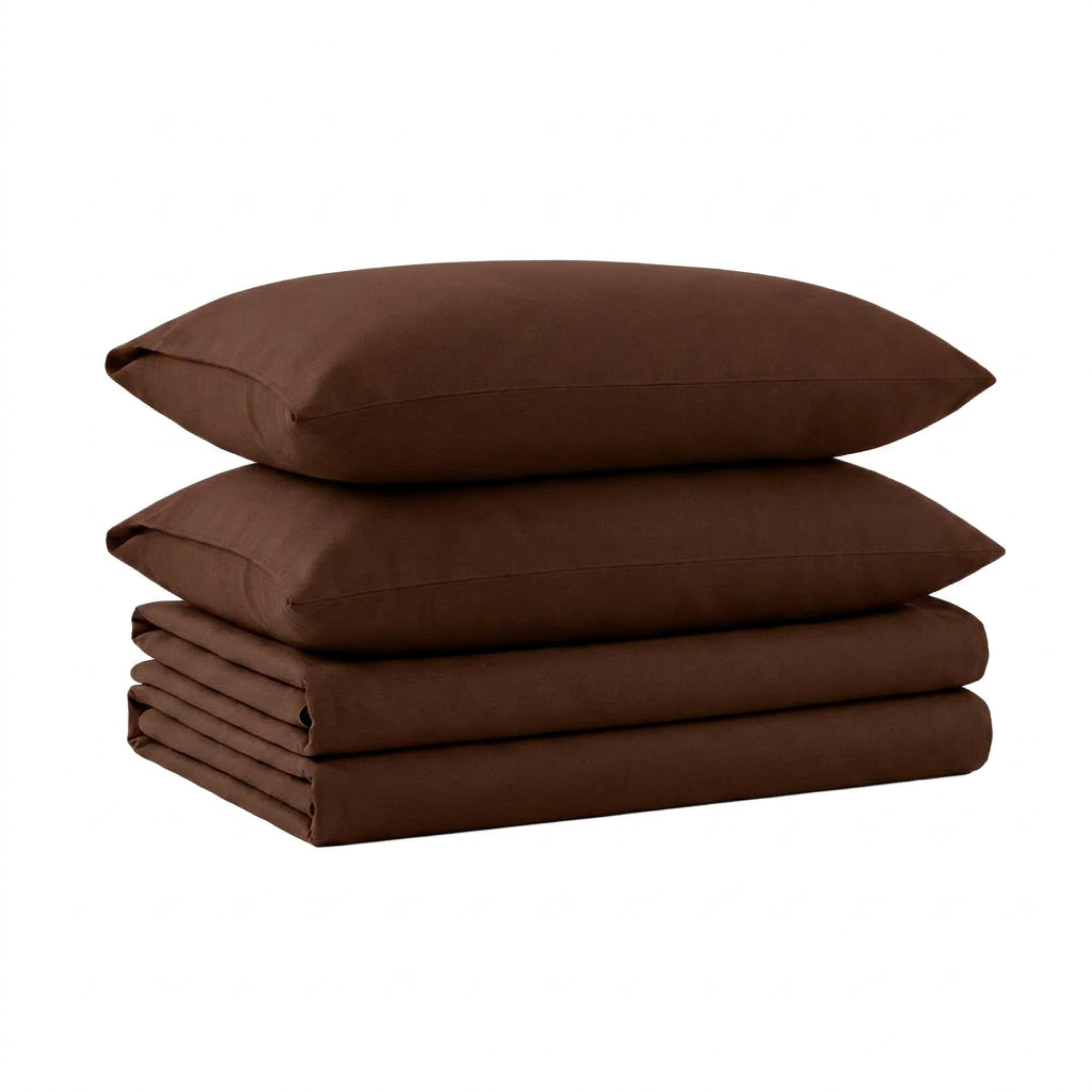 Tribeca Living Twin Luxury Solid Flannel Deep Pocket Sheet Set, Chocolate