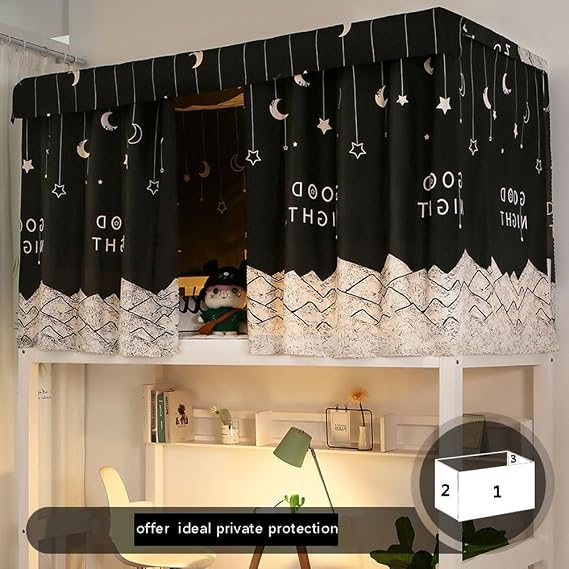 XGOPTS Students Dormitory Bunk Bed Curtains Dustproof Privacy Curtains Breathable Shading Nets Bedding Drapes Bed Tent Canopy Blackout Cloth Curtain Single Sleeper Loft Beds Dorm Curtain