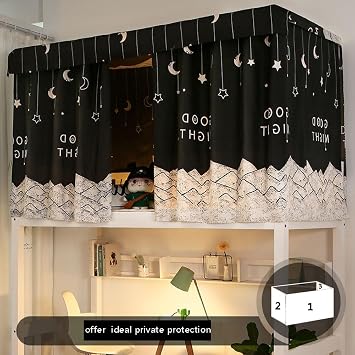 XGOPTS Students Dormitory Bunk Bed Curtains Dustproof Privacy Curtains Breathable Shading Nets Bedding Drapes Bed Tent Canopy Blackout Cloth Curtain Single Sleeper Loft Beds Dorm Curtain