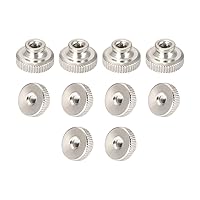 Vista 1 de uxcell - Tuercas moleteadas de pulgar, 10 piezas, M3x0.5mm, pernos redondos de hierro, tono plateado, para piezas de impresora 3D