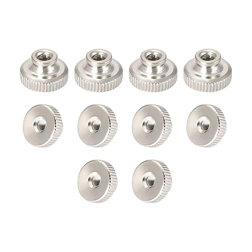 uxcell - Tuercas moleteadas de pulgar, 10 piezas, M3x0.5mm, pernos redondos de hierro, tono plateado, para piezas de impresora 3D