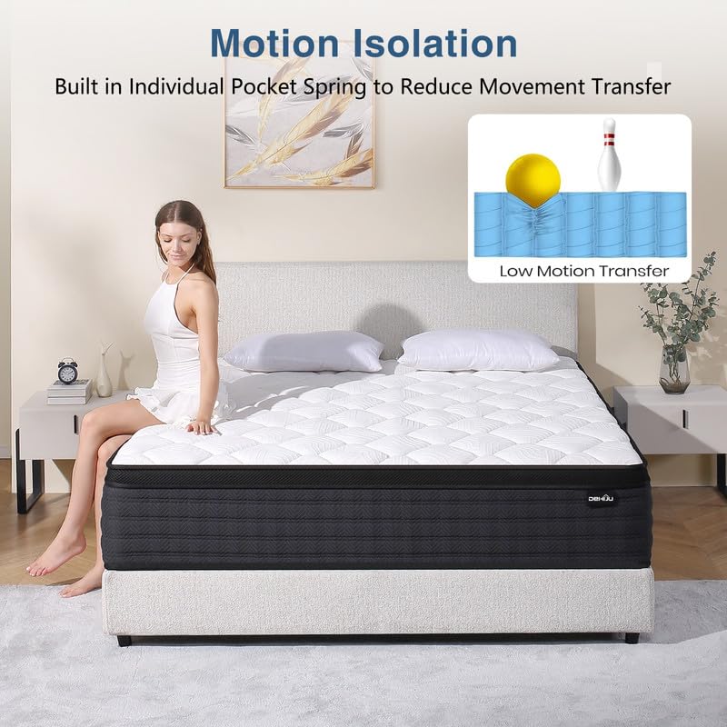 Full Size Mattress, 10 Inch Hybrid Memory Foam Full Mattress in a Box, Pressure Relief, Medium Firm, CertiPUR-US