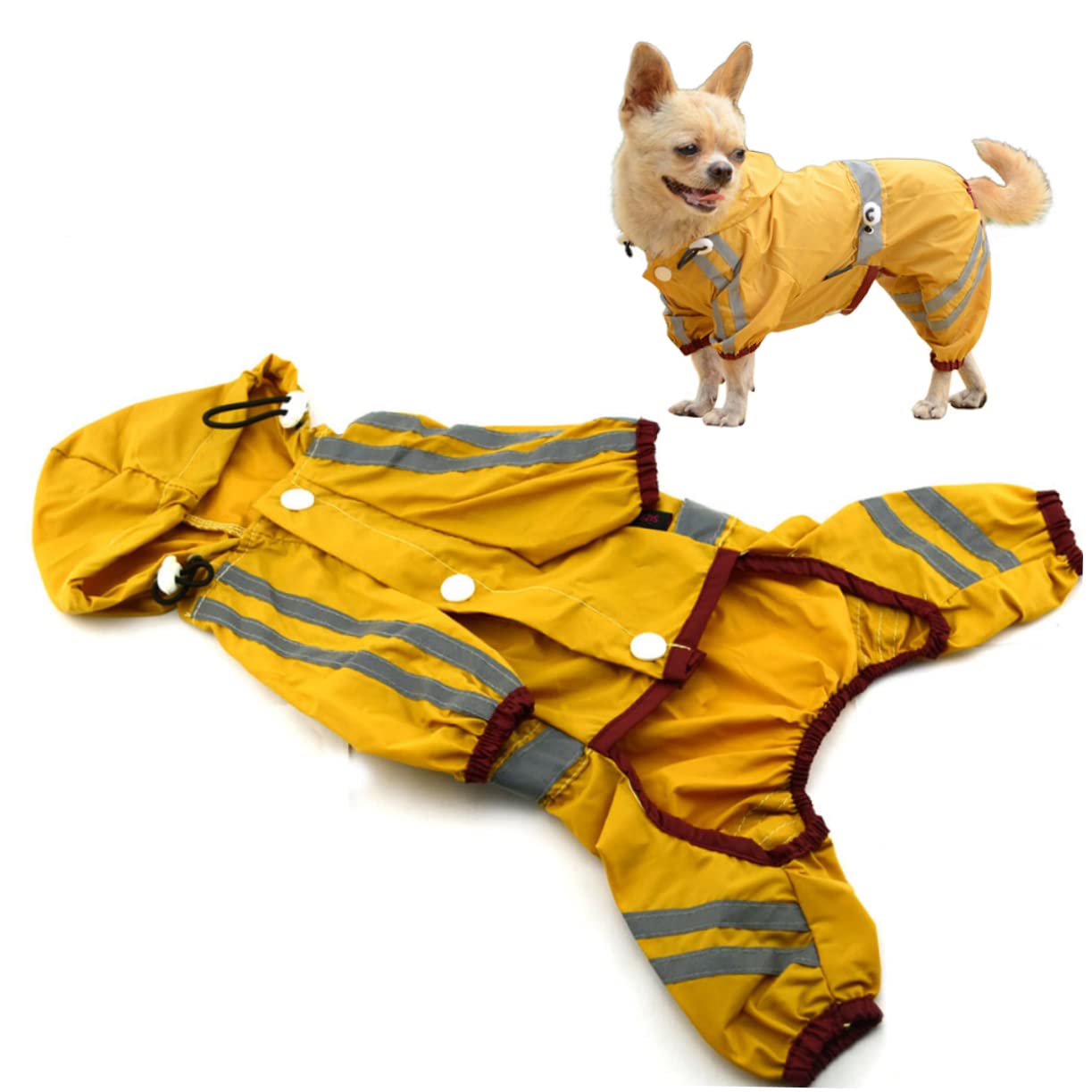 Garneck Dog Raincoat Waterproof Pet Rainwear Lightweight Small Medium Dog Size