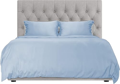 Hotel Sheets Direct - Juego de funda de edredón de 3 piezas, 100 % de bambú mejor que la seda, 1 funda de edredón, 2 fundas de almohada con correas