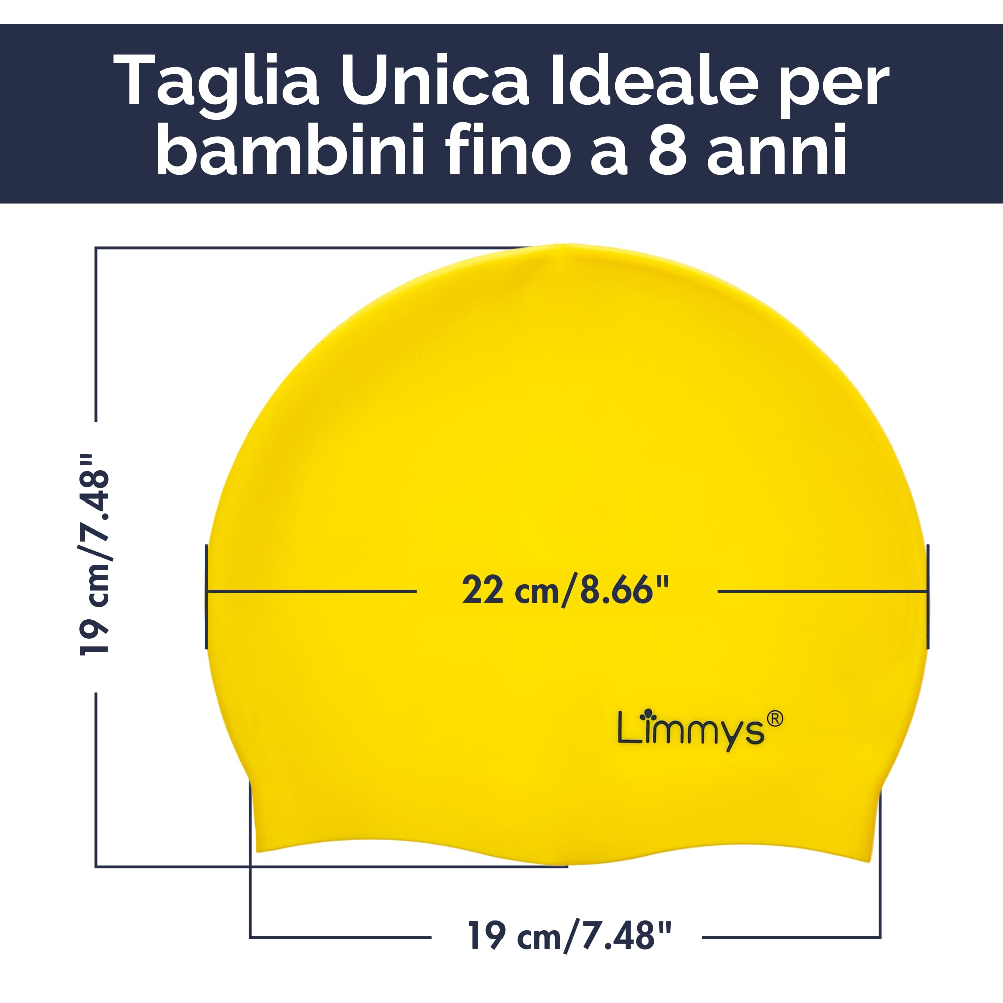 Limmys Kids Cuffia Piscina - Cuffia Piscina Bambina e Bambino al 100% in Silicone - Cuffia Nuoto di Qualità Superiore, Elastica e Comoda - Disponibile in Tanti Colori Diversi
