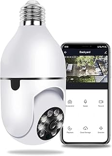 Security Camera Outdoor Floodlights, CCTV Camera with Sound-Light Alarm, 1080P WiFi Home Security Camera Support Pan-Tilt 360° View, Motion Detection, 2-Way Audio, Infrared Night Vision