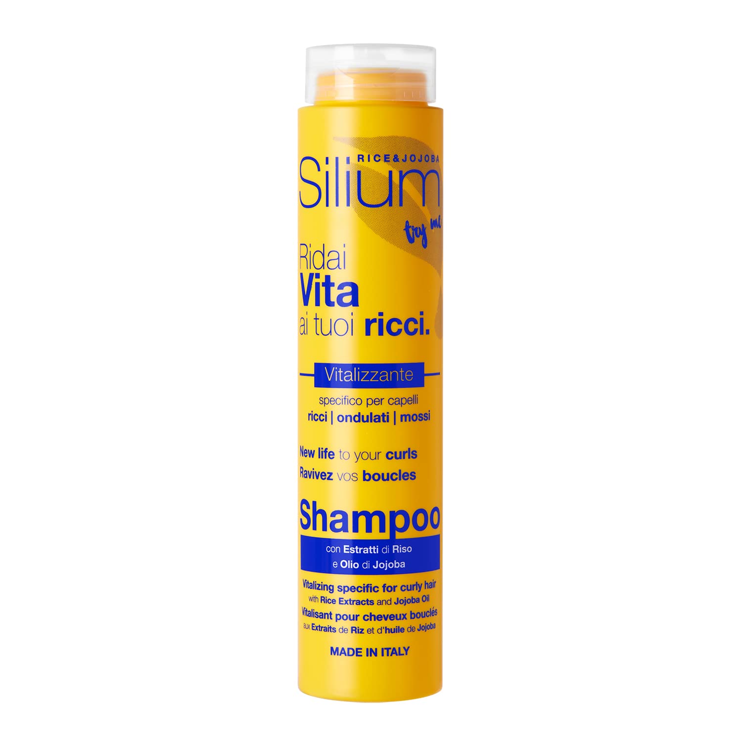 Silium Classic Hair Vitalizing Shampoo 250 ml for Curly Hair Men and Women Made with Rice Extracts and Jojoba Oil