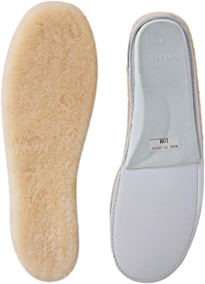 ABUSAReal Lambskin Insoles Women's Thick Sheepskin Sheepskin Wool Insoles Wool Sole Cosy & Fluffy