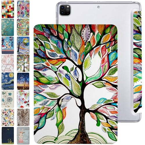 Image of DuraSafe Cases for iPad PRO 12.9 Inch 5th 4th [ Pro 12.9 4 5 Generation 2020 2021 ] A2378 A2461 A2379 MHNR3HN /A MHNT3HN /A Trifold Printed PC Lightweight Protective Clear Back Cover - Olivia Tree