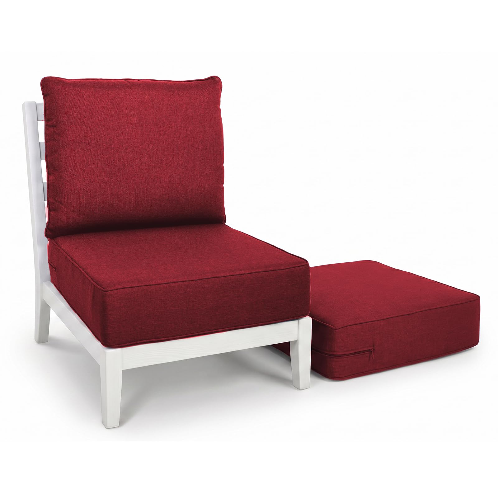Outdoor Seat Cushion Set-24 x 24 x 6 Inch Outdoor Chair Cushions Set of 2 with Water Resistant &amp; Removable Cover Outdoor Cushions for Patio Furniture Chair Sofa Couch-Red