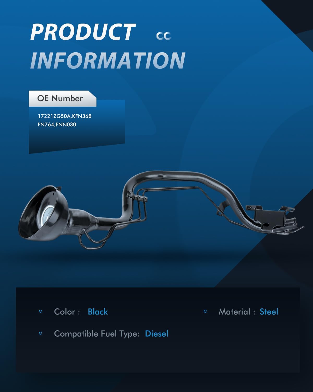 ECCPP 17221ZG50A Gas Fuel Tank Filler Neck For Gas Tank Pipe Hose Fit 2006 For Nissan Sentra Fuel Tank Filler Neck