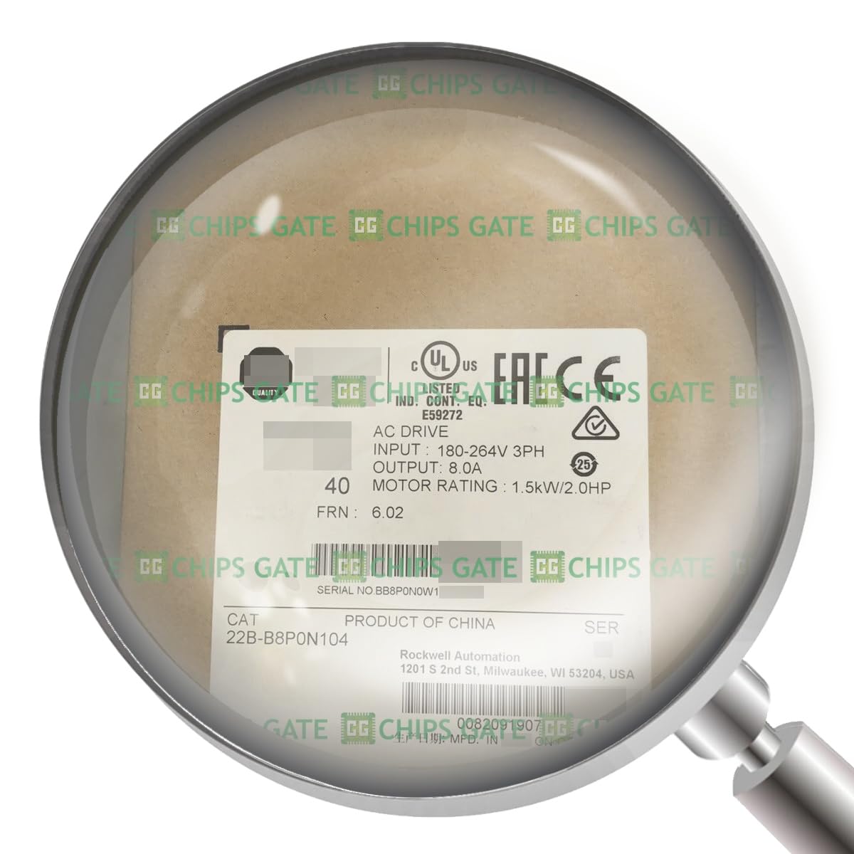 New 22B-B8P0N104 1.5kW (2HP) AC Drive 22B-B8P0N104