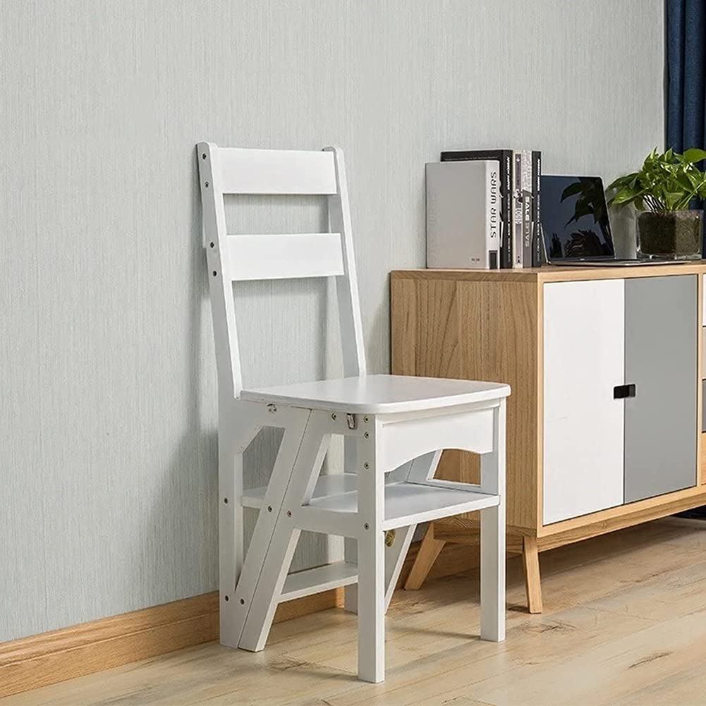 FALIYORS Wooden Step Stool Kids Stool 3 Step Folding Stool, Portable Wooden Stepladder, Foot Stools Ladder for Kids & Adults Maximum Load Bed Step Stools for High Beds 150kg