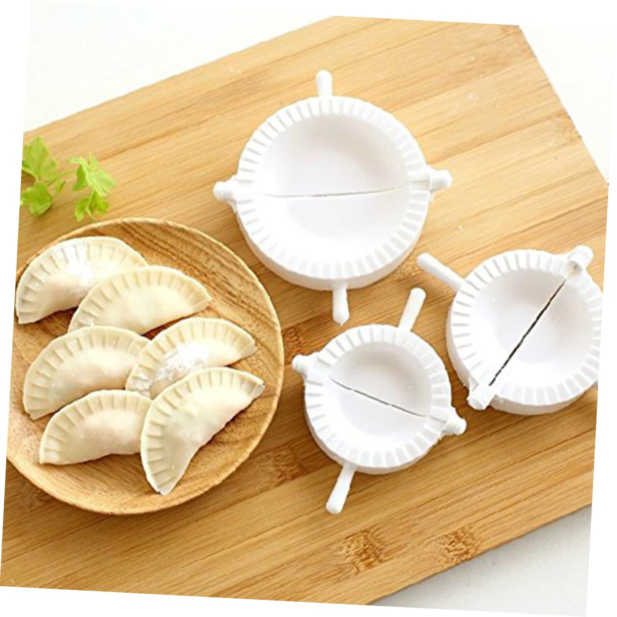 HAKIDZEL Dumpling Skin Maker 3pc Mould Press Set Dough Press for Empanadas Hinged Design Perfect for Stickers Pastries