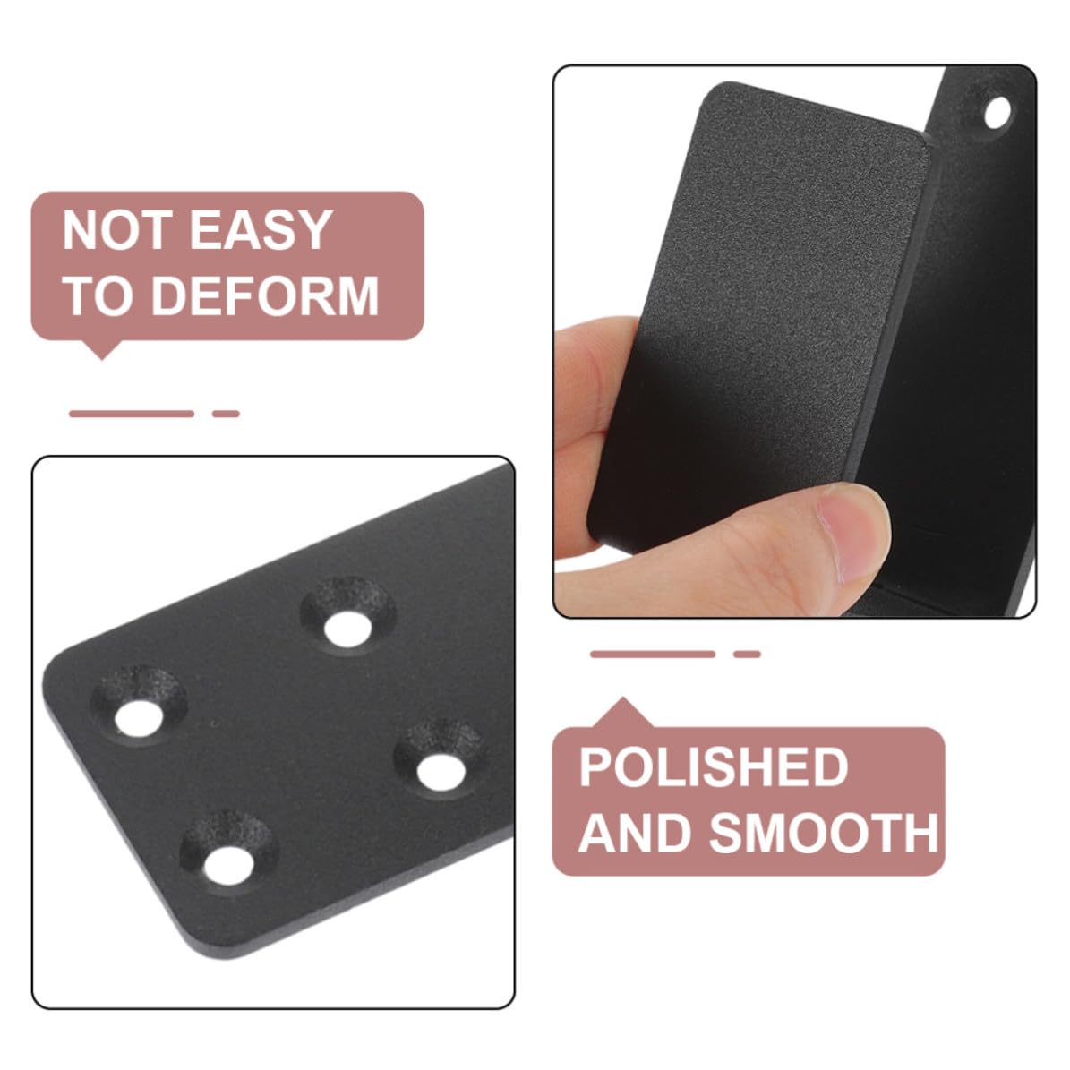 Sicherheitsbarrikadenhalterungen in Stahl mit u förmiger, minimalistischer Halterung, schwarz, 1 Satz, für Scheunentore und Haussicherheitsanwendung